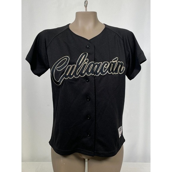 Tops - Tomateros de Culiacan Black Baseball Jersey Women's LARGE